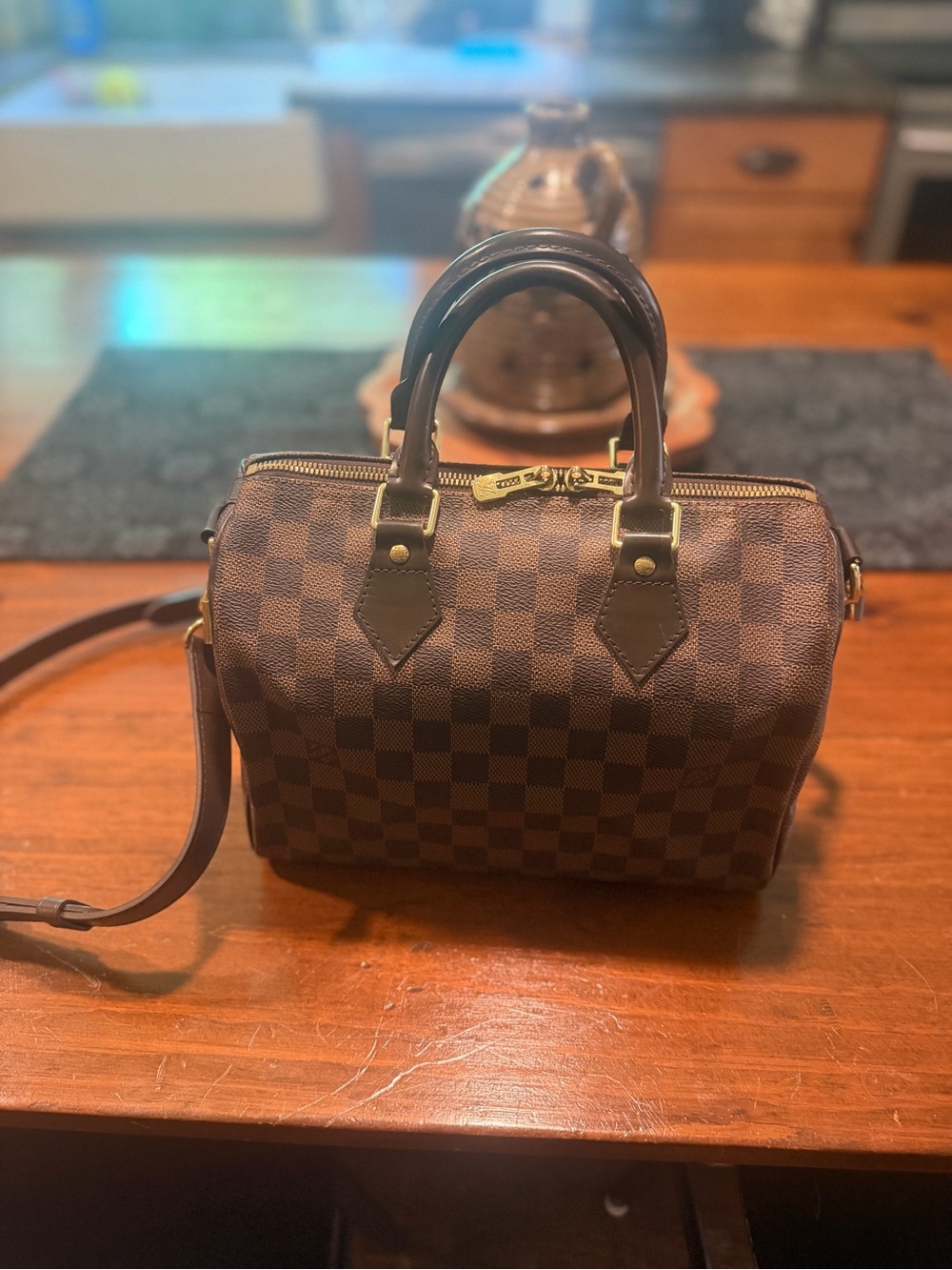 Louis Vuitton Brown Damier Ebene Mini Speedy Satchel